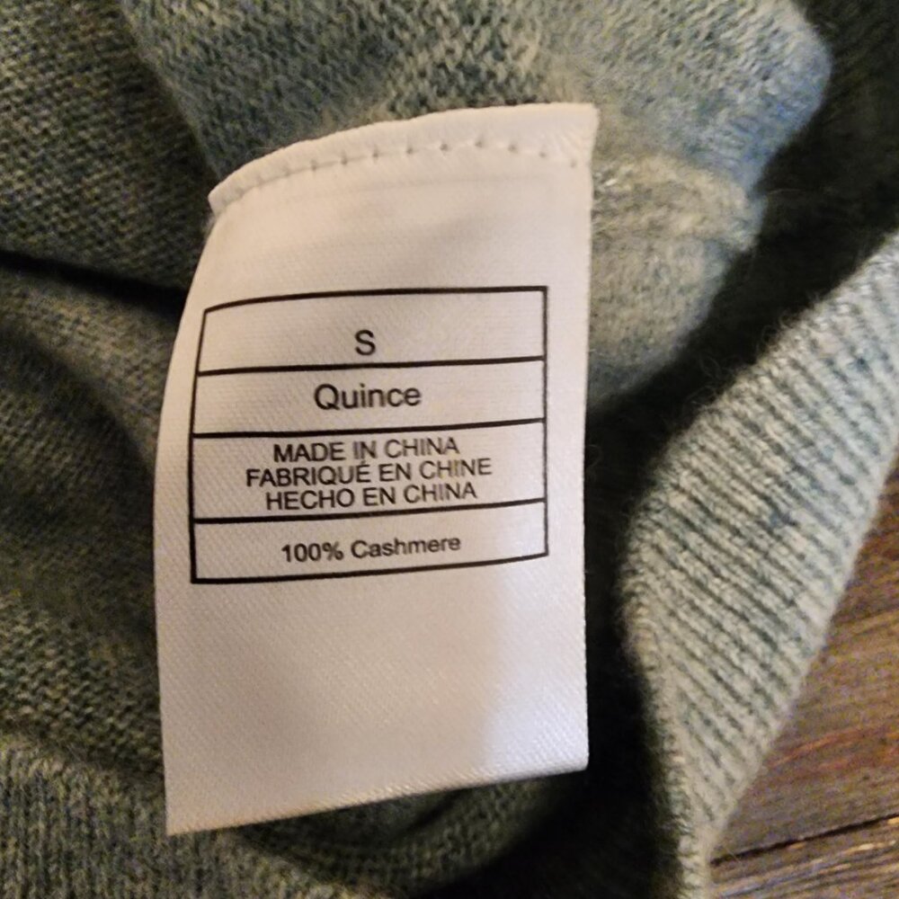 Quince Cashmere Crewneck Sweater NWT Green Small - Picture 6 of 7